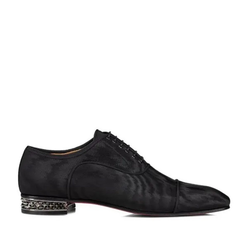Christian Louboutin Greggyrocks Flat Fabric Men’s Sz 11 Black Toe Cap Oxfords